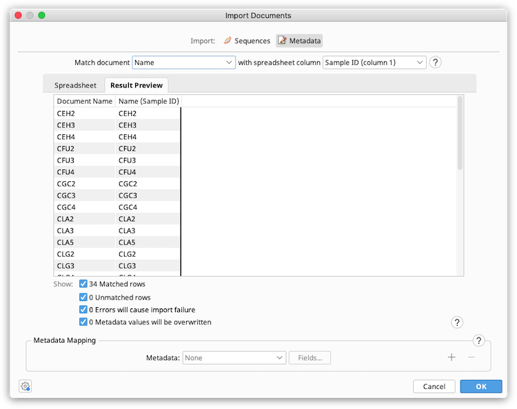 Import Metadata