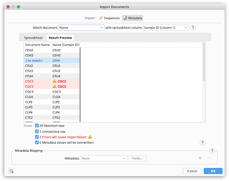 Import metadata2