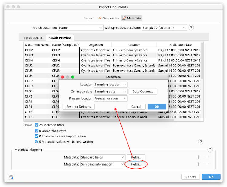 Import Metadata