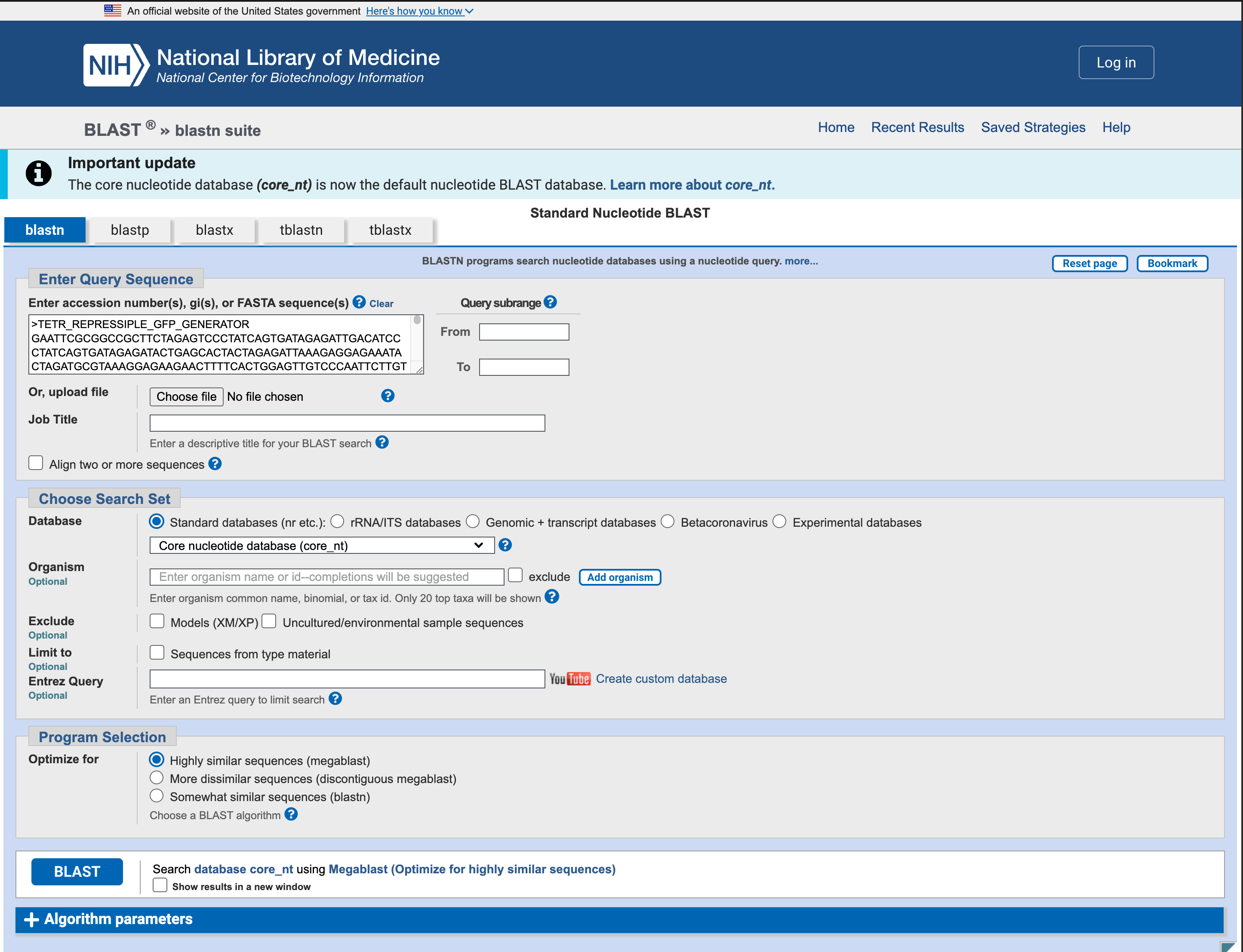 NCBI via Website